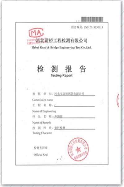 泰安产品检测报告